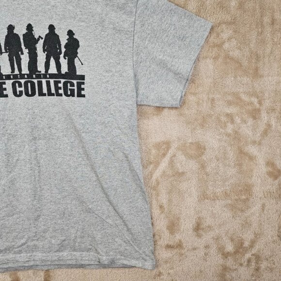 Ontario Fire College Mens T-Shirt Size L Gray Firefighter Short Sleeve - Picture 8 of 10
